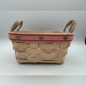 Longaberger | 2008 🩷Horizon of Hope🩷 White Wash Tea Basket & Protector